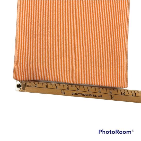 Oak Hall by Stanley Wyllins Vintage Orange White Striped Pants Suit, sz 16 - Picture 11 of 12